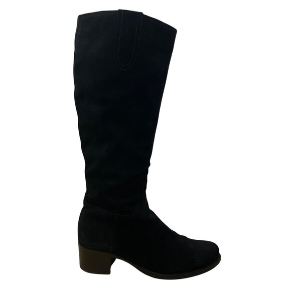 La Canadienne Women’s Black Suede Side Zipper Polly Tall Boots Size 10M - Picture 1 of 12